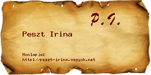 Peszt Irina névjegykártya